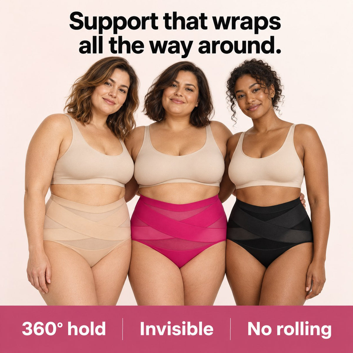 La culotte gainante CoreWrap portée par trois femmes