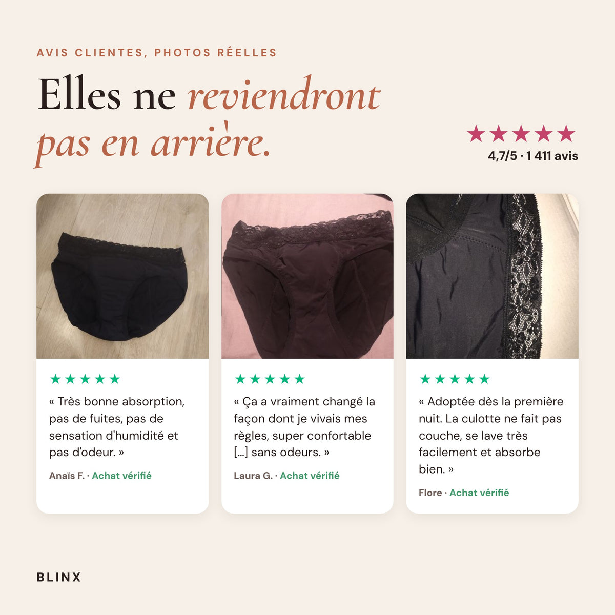 Culotte Menstruelle Marianne (Lot de 3)