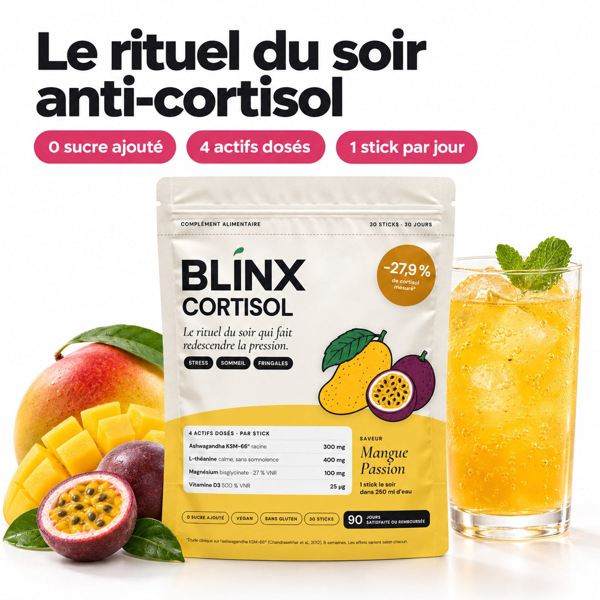 Blinx Cortisol Mangue · Passion, packshot
