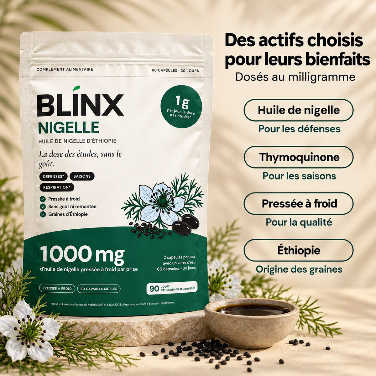 Blinx Nigelle : les actifs dosés