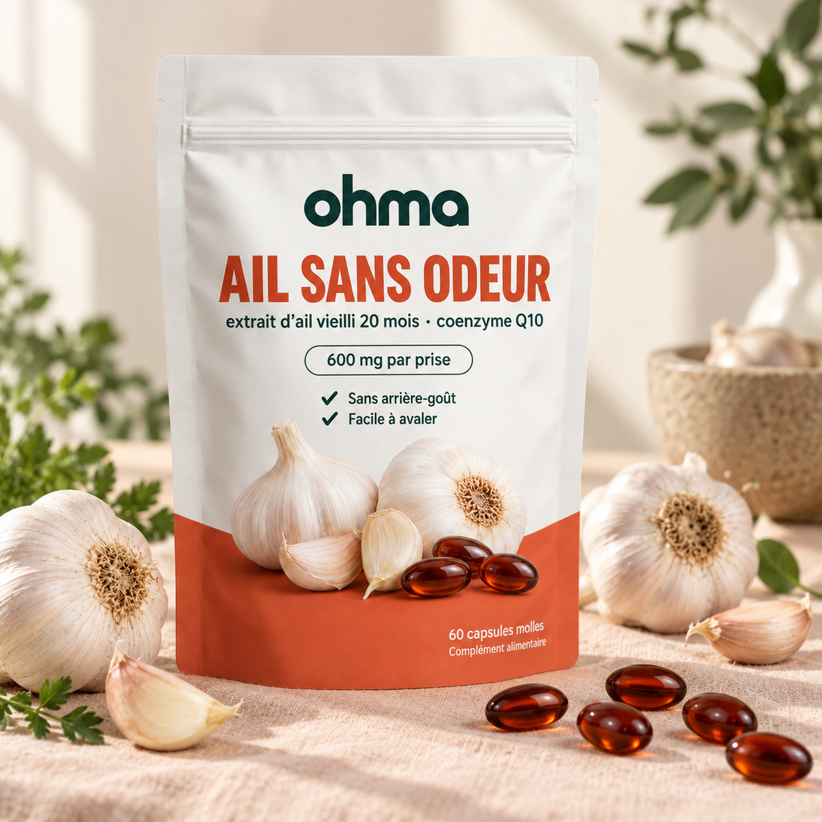 Sachet Blinx Ail sans odeur avec des têtes d'ail