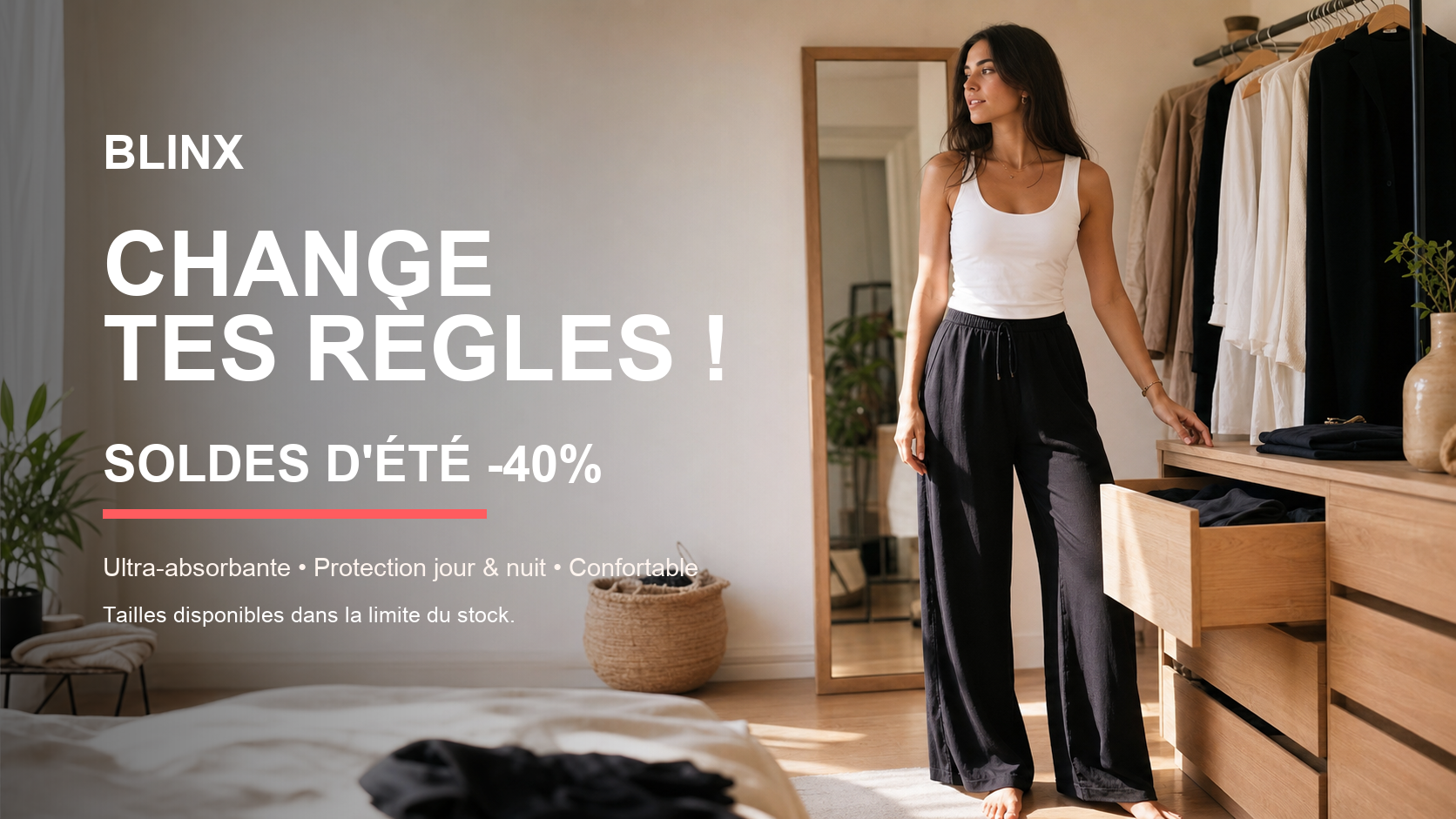 Soldes d'ete BLINX -40%, tailles disponibles dans la limite du stock